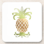 PixDezinesフェイク金ゴールドPineapple/DIY背景 コースター (正面)