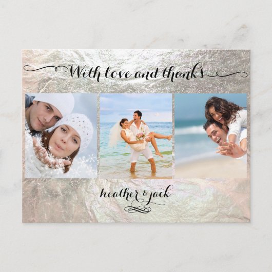 PixDezinesフェイク silver/結婚sの写感謝してい真あなた ポストカード (正面)