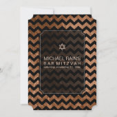 PixDezinesフォイルフェイク/シェブロンバー(ユダヤ教の)バル・ミツバー 招待状 (正面)