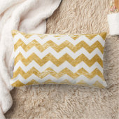 PixDezinesフォイルフェイク/シルバー/金ゴールド/シェブロンパターン ランバークッション (ブランケット)