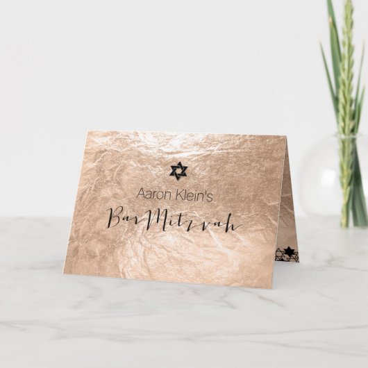 PixDezinesフォトスタイリッシュバー（ユダヤ教の）バル・ミツバーフェイク/フォイル 招待状 (正面)