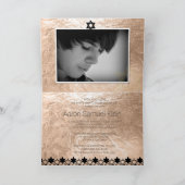 PixDezinesフォトスタイリッシュバー（ユダヤ教の）バル・ミツバーフェイク/フォイル 招待状 (内部)