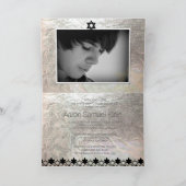 PixDezinesフォトスタイリッシュバー（ユダヤ教の）バル・ミツバーフェイク/フォイル 招待状 (内部)