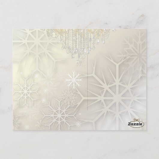 PixDezinesフォトスノーフレーク+シャンデリア/ディ文字 ポストカード (裏面)