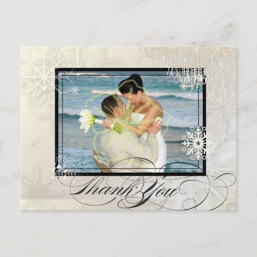 PixDezinesフォトスノーフレーク+シャンデリア/ディ文字 ポストカード (正面)