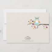 PixDezinesフクロウ·写真テンプレートの誕生のアナウンス 案内状 (裏面)