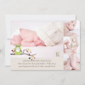 PixDezinesフクロウ·写真テンプレートの誕生のアナウンス 案内状 (正面)