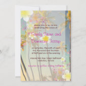 PixDezinesフラの夢/プルメリア/ビーチ/熱帯 招待状 (裏面)