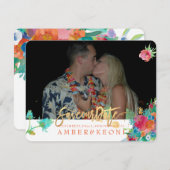 PixDezinesフローラの水彩画/パンジー救ズ/私たちの日付 セーブザデート (正面/裏面)