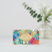 PixDezinesフローラの水彩画/パンジー/金ゴールドスペック 名刺 (スタンド正面)