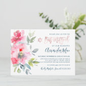 PixDezinesフローラウォーター色バルミツワーグラデーション、 招待状 (スタンド正面)