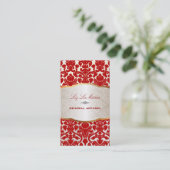 PixDezinesフローラダマスク/赤 名刺 (スタンド正面)