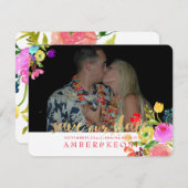 PixDezinesフローラ水の色救/当社日付 セーブザデート (正面/裏面)