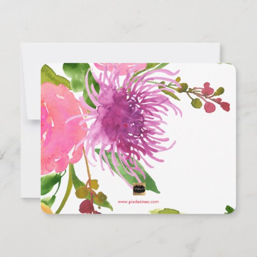 PixDezinesフローラ水の色救/当社日付 セーブザデート (裏面)