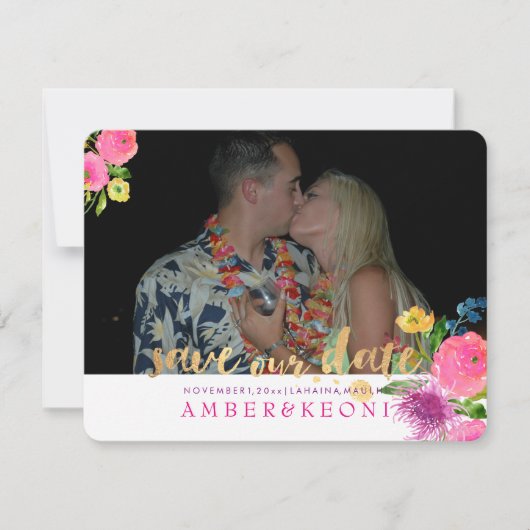 PixDezinesフローラ水の色救/当社日付 セーブザデート (正面)