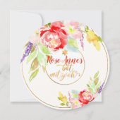 PixDezinesフローラ水カラーバルミツワー、牡丹 招待状 (正面)