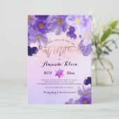 PixDezinesフローラ水彩カラーバルミツワー 招待状 (スタンド正面)