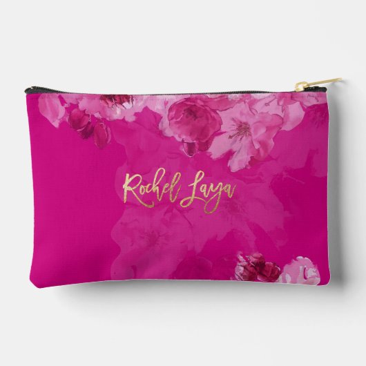 PixDezinesフローラ水彩バルミツワー アクセサリーポーチ (裏面)