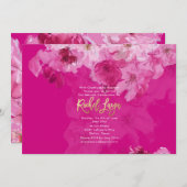 PixDezinesフローラ水彩バルミツワー 招待状 (正面/裏面)