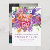 PixDezinesフローラ水彩保存日 セーブザデート (正面/裏面)