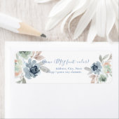 PixDezinesフローラ水彩埃っぽいブルーバラ ラベル (インサイチュ)