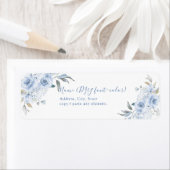 PixDezinesフローラ水彩埃っぽいブルーバラ ラベル (インサイチュ)