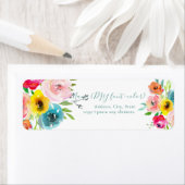 PixDezinesフローラ水彩夏開花 ラベル (インサイチュ)