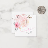 PixDezinesフローラ水彩画赤面ピンクペオニー ノートカード (正面/裏面インサイチュ)