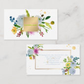 PixDezinesフローラ水彩画/ランヌカルス 名刺 (正面/裏面)