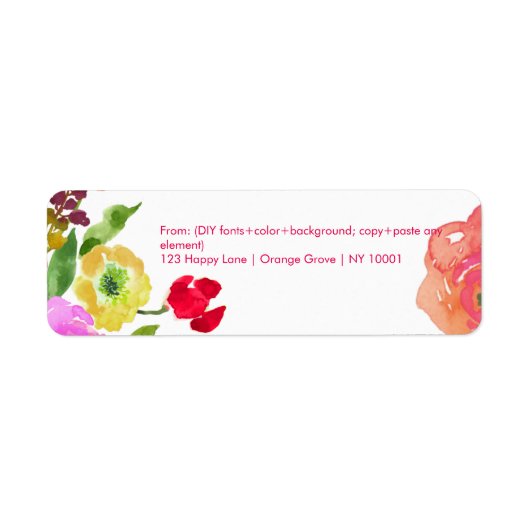 PixDezinesフローラ水彩画/ランヌカルス/DIY ラベル (正面)