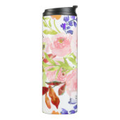 PixDezinesフローラ水彩色/DIY背景 タンブラー (回転左)