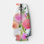 PixDezinesフローラ水彩色/DIY背景 ボトルクーラー (裏面)