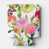 PixDezinesフローラ水彩色/DIY背景 缶クーラー (裏面)