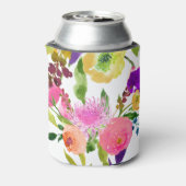 PixDezinesフローラ水彩色/DIY背景 缶クーラー (缶裏面)