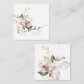 PixDezinesフローラ水彩赤面ピンクブーケ ノートカード (正面/裏面)