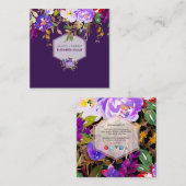 PixDezinesフローラ水彩/サマーブーケ スクエア名刺 (正面/裏面)
