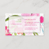 PixDezinesフローラ水彩/メイ花/金ゴールド斑点 名刺 (裏面)