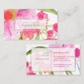 PixDezinesフローラ水彩/メイ花/金ゴールド斑点 名刺 (正面/裏面)