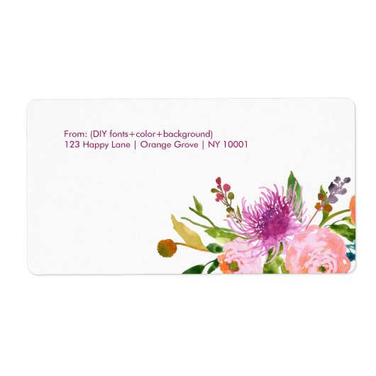 PixDezinesフローラ水彩/ランヌカルス/DIYcolor ラベル (正面)