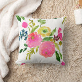 PixDezinesフローラ水彩/ランヌクルス/ピンク クッション (ブランケット)