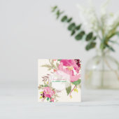 PixDezinesフローラ水彩/春ブーケ スクエア名刺 (スタンド正面)