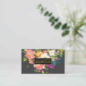 PixDezinesフローラ水彩/春ブーケ 名刺 (スタンド正面)