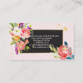 PixDezinesフローラ水彩/春ブーケ 名刺 (裏面)