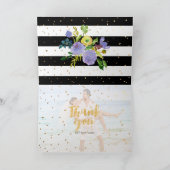 PixDezinesフローラ水色b+wストライプ サンキューカード (内部)