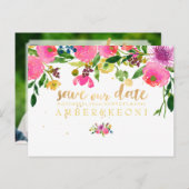 PixDezinesフローラ/日付/写真の保存 案内ポストカード (正面/裏面)