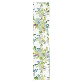 PixDezinesフローラ/水彩画/ランヌカルス ショートテーブルランナー