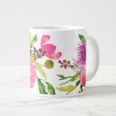 PixDezinesフローラ/水彩画/ランヌカルス ジャンボコーヒーマグカップ (正面右)
