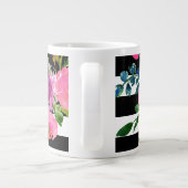 PixDezinesフローラ/水彩画/ランヌカルス/ストライプ ジャンボコーヒーマグカップ (裏面)