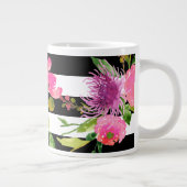 PixDezinesフローラ/水彩画/ランヌカルス/ストライプ ジャンボコーヒーマグカップ (右)