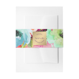 PixDezinesフローラ/Watercolor/バラ 招待状ベリーバンド